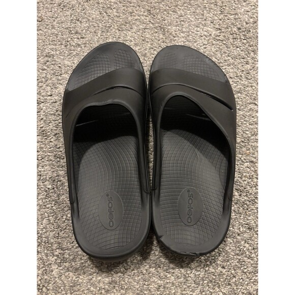 Oofos OOahh Mens Size 12 Recovery Slip-On Slides Beach Sandals Black - Picture 5 of 8